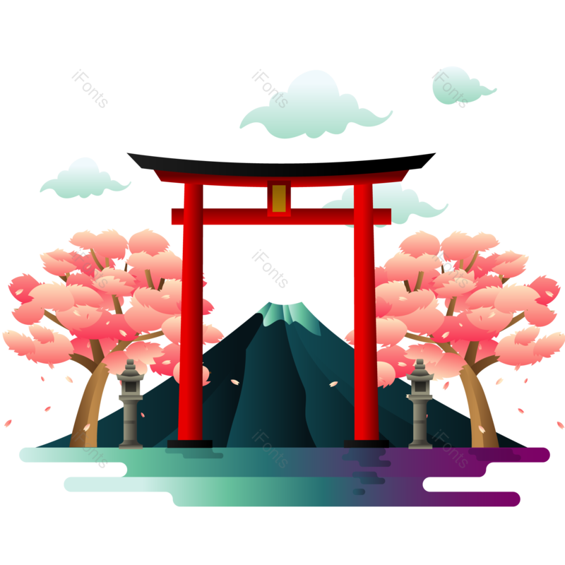 插画图片,素材元素,春季PNG,樱花免抠素材